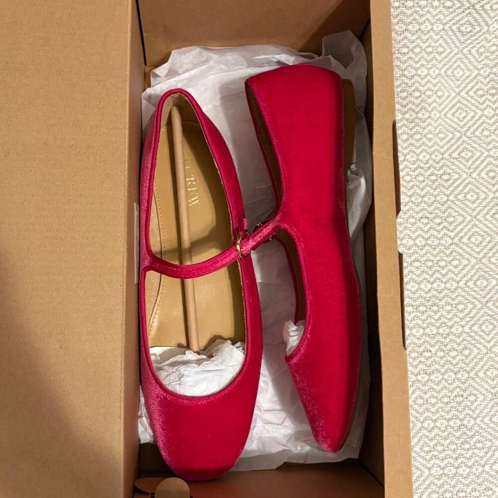 Velvet Mary Jane Flats *Brand New*